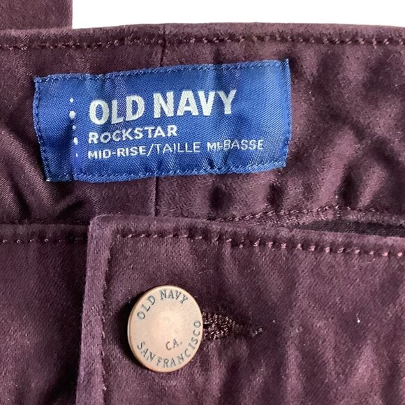 Old Navy Rockstar Mid-Rise Pants Womens Size 28 Plus Reg Purple Stretchy Skinny - Picture 4 of 16